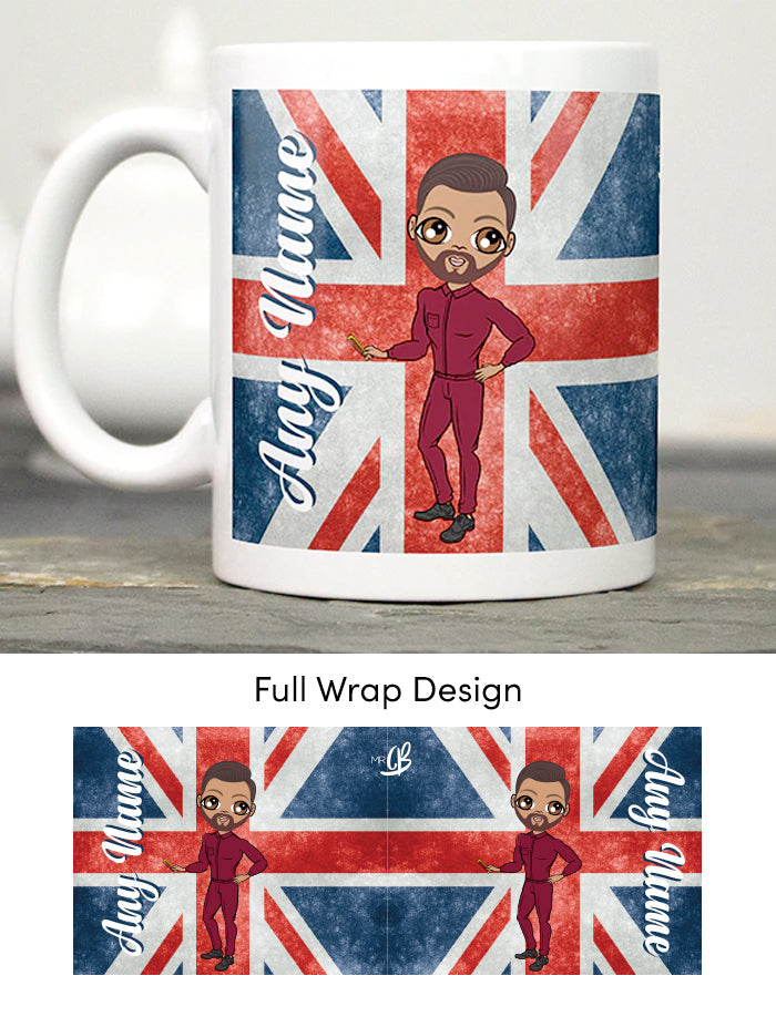 Mens Personalized Union Jack Mug