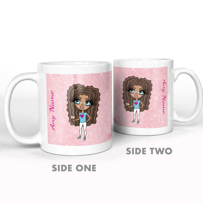 ClaireaBella Girls Baby Pink Glitter Mug - Image 4