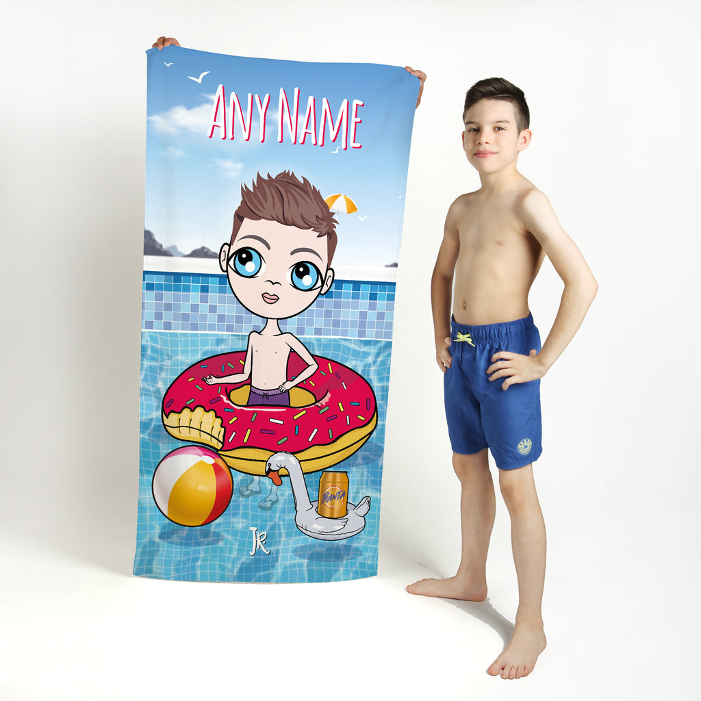 Boys Personalized Pool Party Beach Towel
